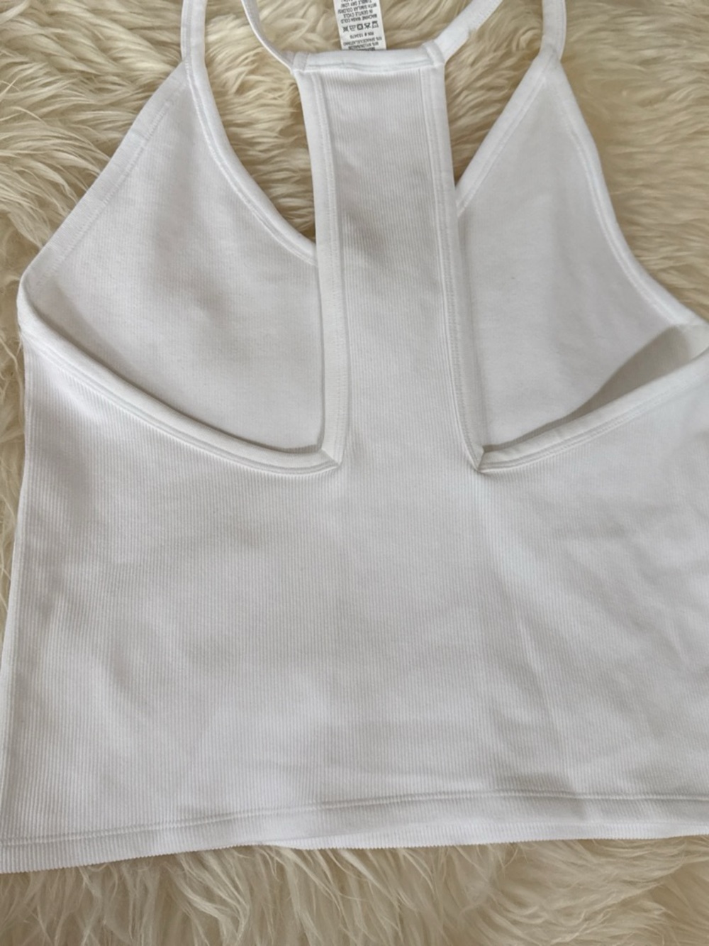 Sundry White Ribbed V-Neck Racerback Tank - Picture 3 of 3